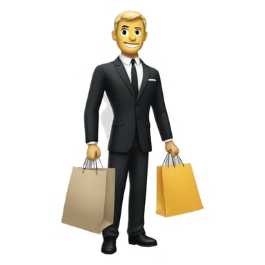 james bond holding shopping bags sticker