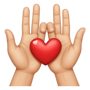 Corazón uniendo los dedos anular y pulgar entre dos manos sticker