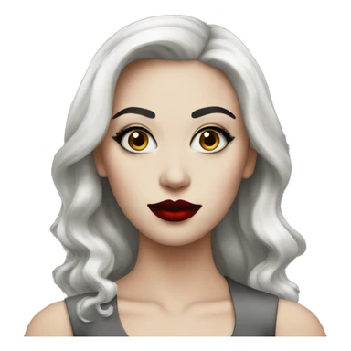 A white person with black makeup and red lipstick on sticker