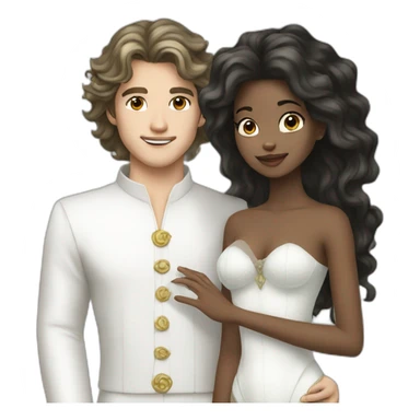 White mermaid and White prince sticker