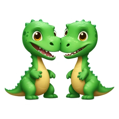 two baby dinosaurs inlove sticker
