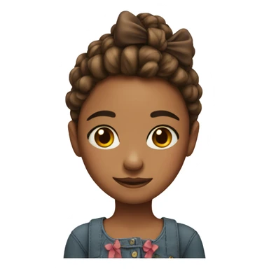 girl with bows in her hair and freckles sticker