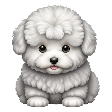 Gray Bichon Frise puppy sticker
