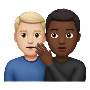 A white man slapping a black man sticker