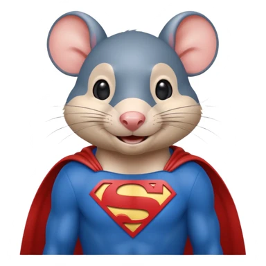 Rat wearing superman sticker