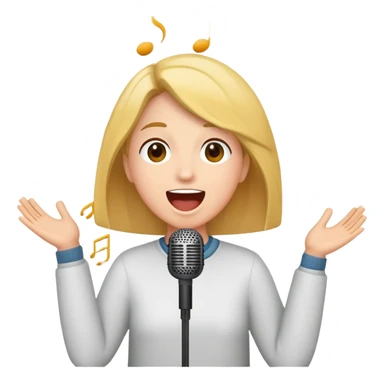 person singing with musical notes, happy and expressive sticker