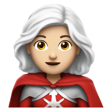 The white girl with white hair in the red cape and red hood. sticker