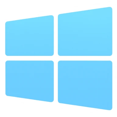 Add a light blue gradient to the Windows 10 icon, keeping the style flat and simple, preserving transparency. sticker