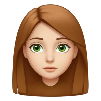 Girl with straight hairs, green and brown eyes and with clear skin but not to much  sticker