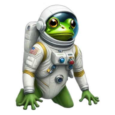 Frog astronaut sticker