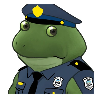 bufo in a police suit sticker