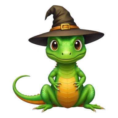 lizard in role witch sticker