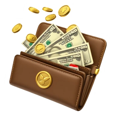 Aviator money emoji, wallet full of cash, casino vibe, premium 3D emoji style, clean, no background
 sticker