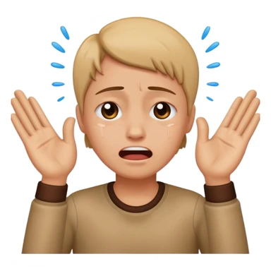 someone crying with their hands in the air sticker