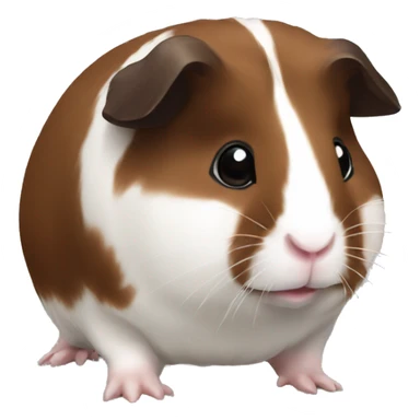 Guineapig dark brown white and red sticker