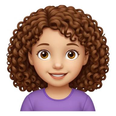 3yr old girl curly brown hair brown eyes sticker