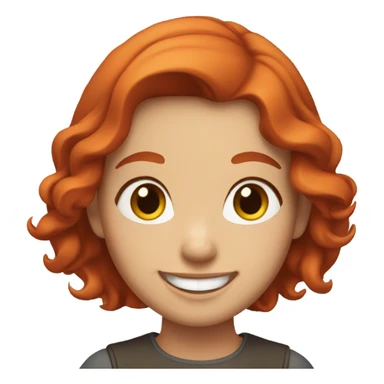 white happy girl with red hair sticker