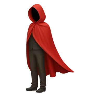 red cape floating from the side without hood. No body or face. sticker