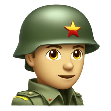 ussr soldier serious with military helmet sticker