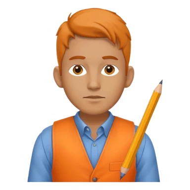 Draftsman in orange waistcoat  sticker