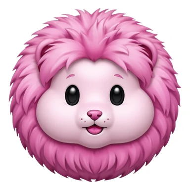 pink fur ball sticker