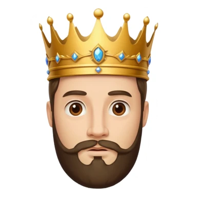King with crown and beared sticker