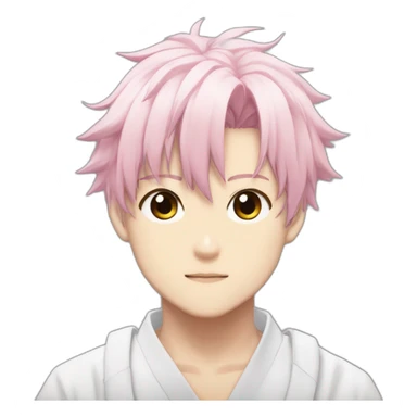 Yuri itadori, jujutsu kaisen, light pink hair sticker