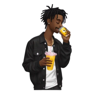 playboi carti sipping lean at a concert sticker