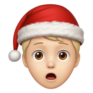  Add a Christmas hat 🎅 to the shocked emoji 😨 to give it a festive touch! sticker