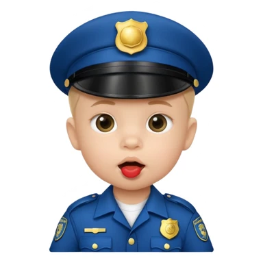 baby police with pacifier on mouth sticker