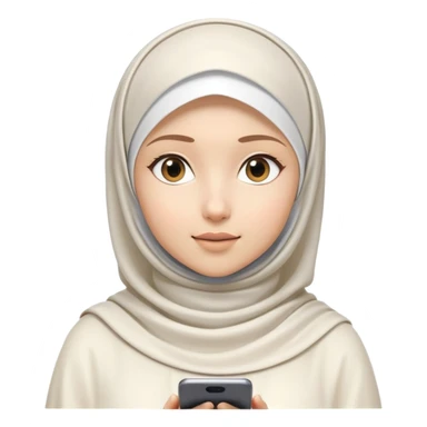 girl with white hijab working with augmented reality and metaverse, digital code, virtual machine artifacts floating around her sticker