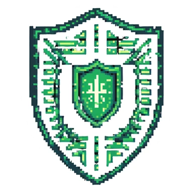 protective shield with binary code pattern and magical energy field sticker