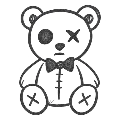 gothic teddy bear sticker