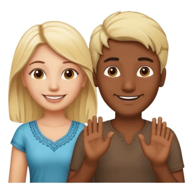 Indian man and blonde woman holding hands sticker