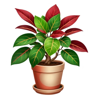 Ficus elastica red Variegata in a pot sticker