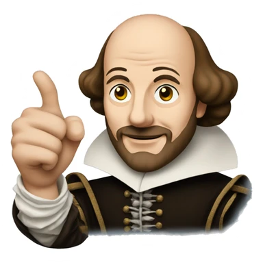 William Shakespeare with one thumbs up sticker