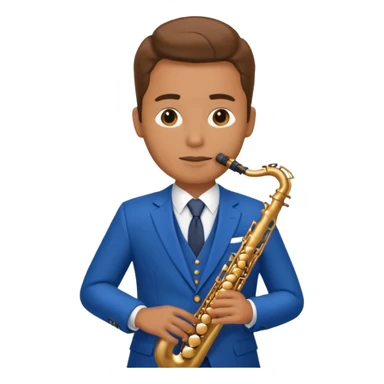 Saxophonist + blue suit sticker