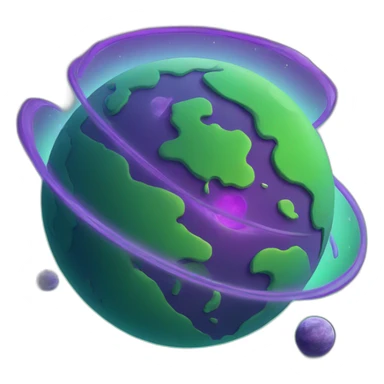 green planet with purple rings sticker