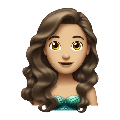 little mermaid brunette long hair  sticker