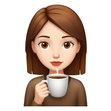 A girl drinking a coffe sticker