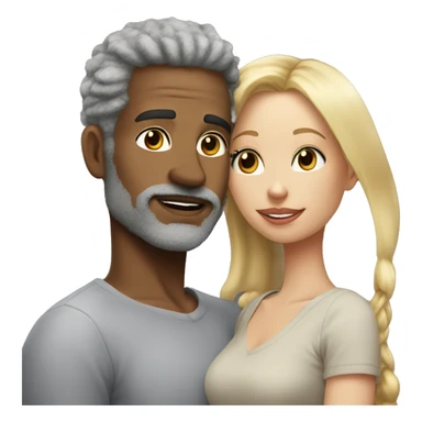 Realistic man grey no facial hair kissing woman blonde  sticker