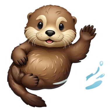 Disney-style, sea otter floating in water sticker