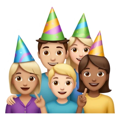 group of people wearing hats, cheerful expressions sticker