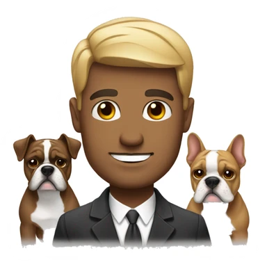 Hombre con bulldog francés  sticker