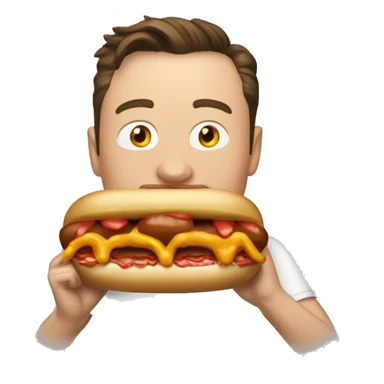 Elon Musk eating a hotdog sticker