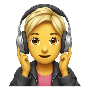 Love heart wearing headphones sticker