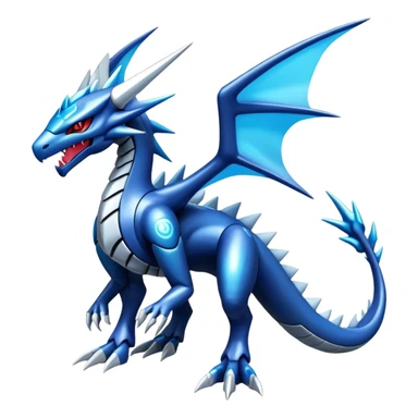  Cool Edgy Shiny Futuristic Ethereal Legendary Dialga-Digimon-Salamence-Kyurem-hybrid full body sticker