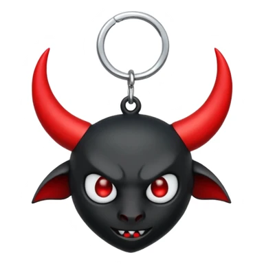 devil bow, minimalist, matte black, sharp edges, small red horn charm, modern dark aesthetic sticker