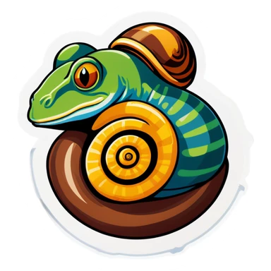 Rana híbrida con caracol sticker