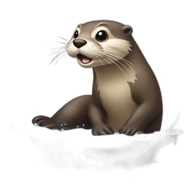 feisty otter in water sticker